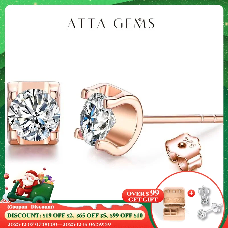 

Moissanite Earrings for Women 18K Rose Gold Plated Silver D Color VVS1 Round Moissanite Diamond Earrings Mother's Day Jewelry