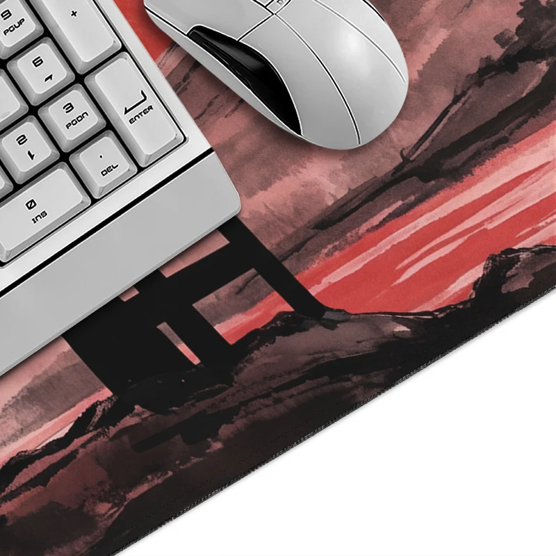 Mouse Pad Gamer Crimson Moon Fuji Torii XL Custom Computer Home Mousepad XXL Desk Mats Carpet Soft Computer Mice Pad
