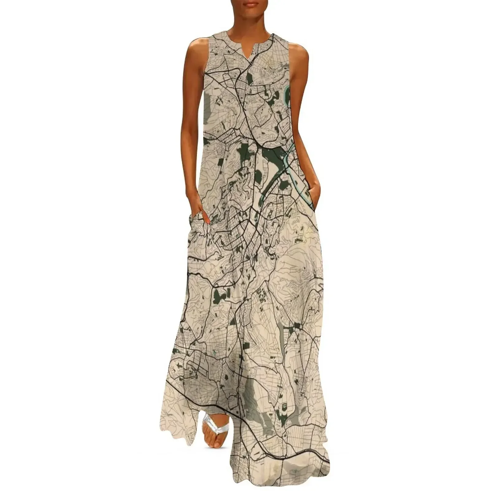 

Stuttgart City Map of Germany - Vintage Long Dress elegant and pretty women's dresses dress korean style bandage dress