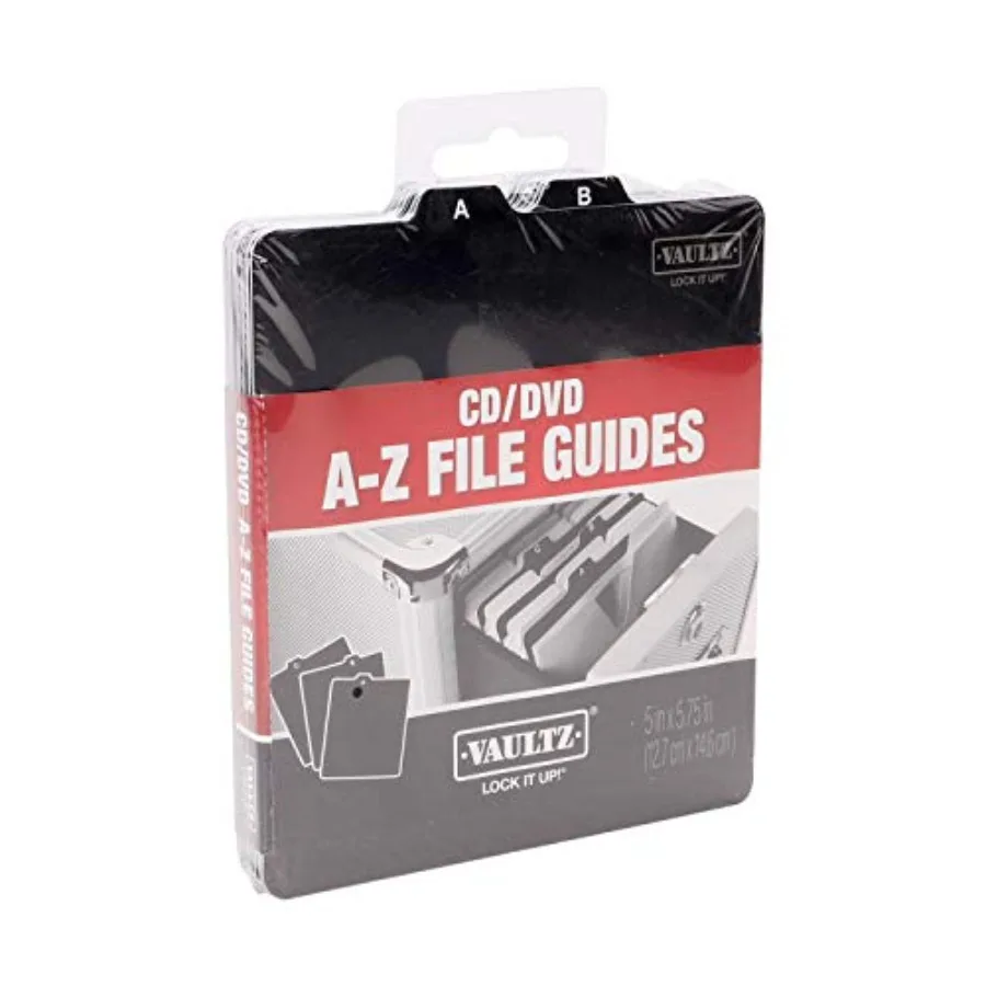

A to Z CD and DVD Storage File Guides, 26 Guides per Box, Black VZ01176