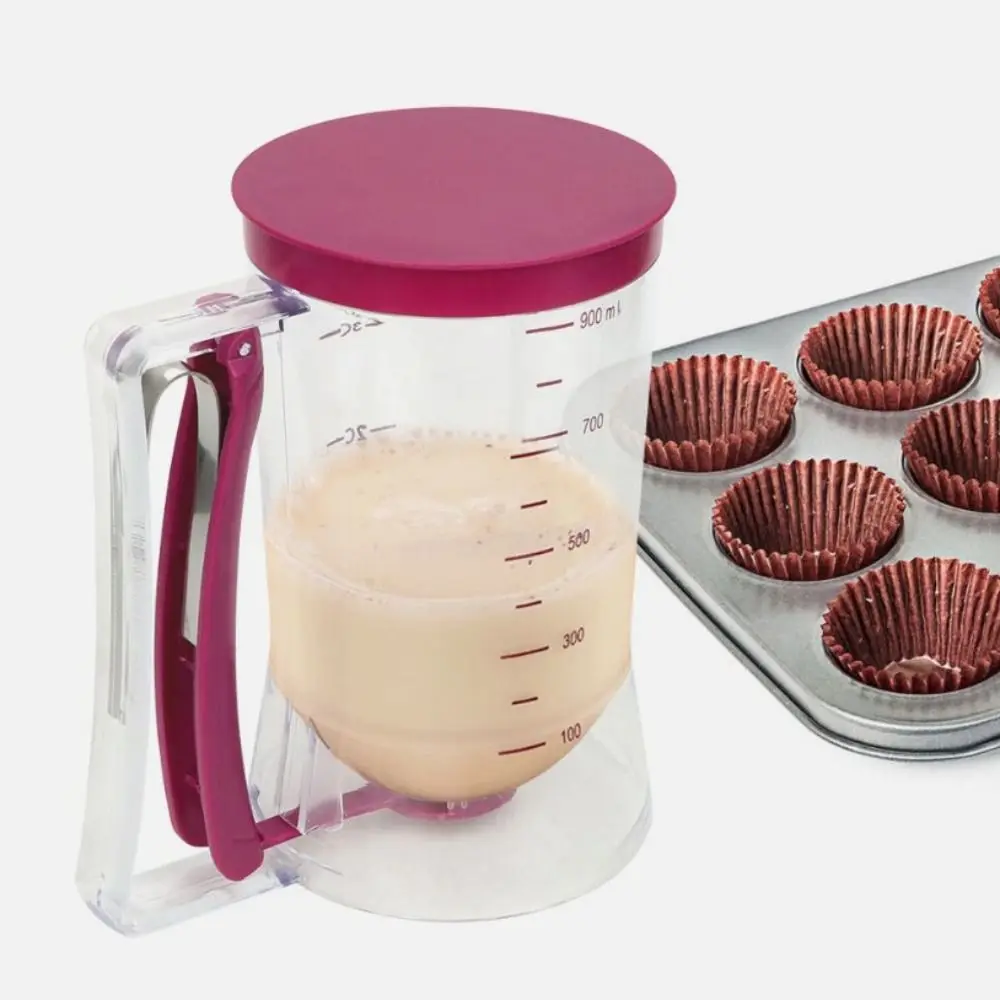 BPA Free Hand-Held Pancake Batter Dispenser Plastic Scaled Crepes Batter Separator Large Capacity Leakproof Batter Funnel Cream