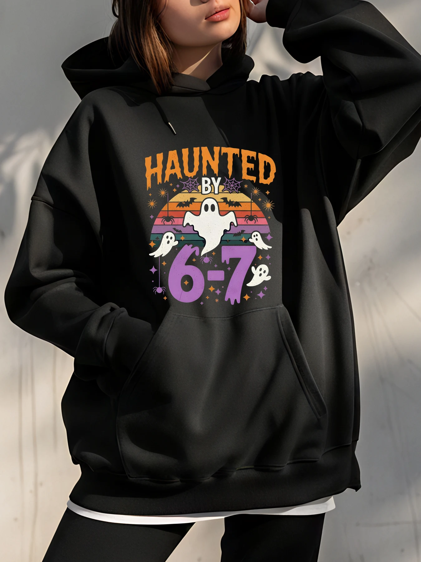 

Толстовка с принтом «Призраки» от 6-7 лет, костюм на Хэллоуин, толстовка, женская повседневная уличная одежда, мода