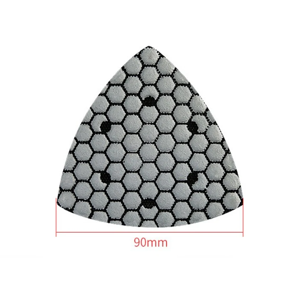 1pcs 90mm Triangle Diamond Dry Polishing Pads For Granite Marble Concrete Stone Sanding Pads   Polishing Discs