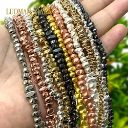 5-8mm Irregular Natural Hematite Black Silvery Golden Loose Stone Spacer Beads for Jewelry Making DIY Bracelets Accessories