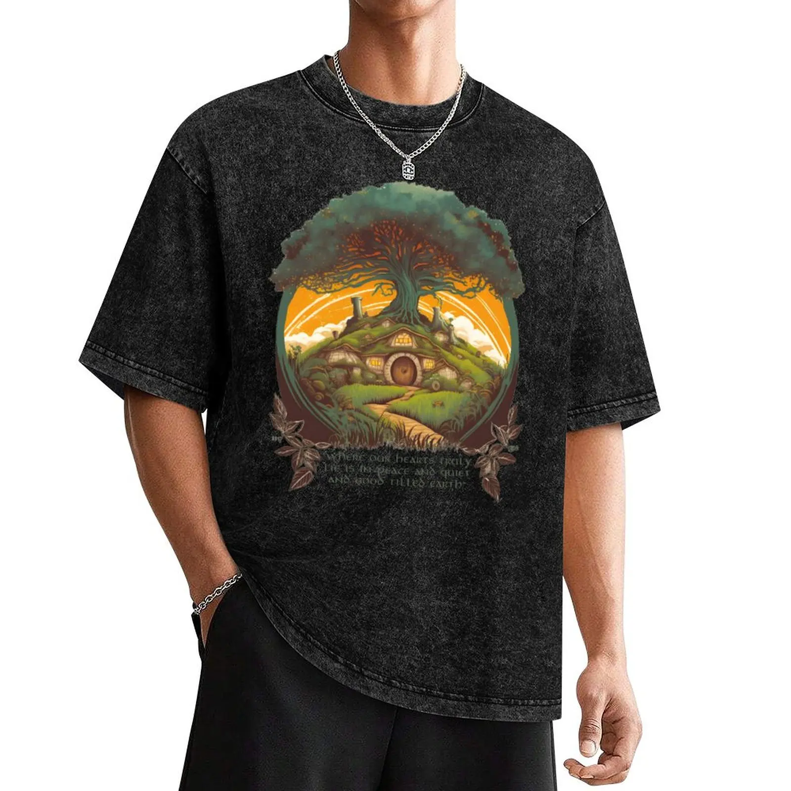 

Round Doors under a Tree - Fantasy T-Shirt sweat customs design your own anime t shirts t shirts men