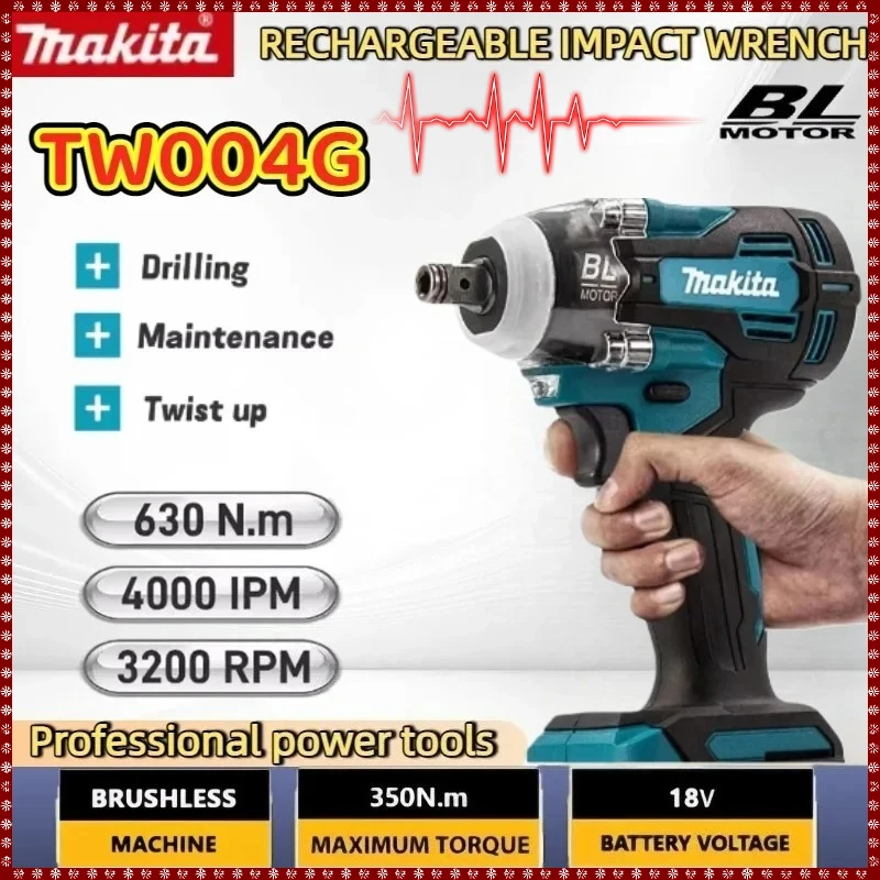 

Бесщеточный аккумуляторный шуруповерт Makita TW004G 630Нм, перезаряжаемая дрель-шуруповерт для электроинструмента Makita