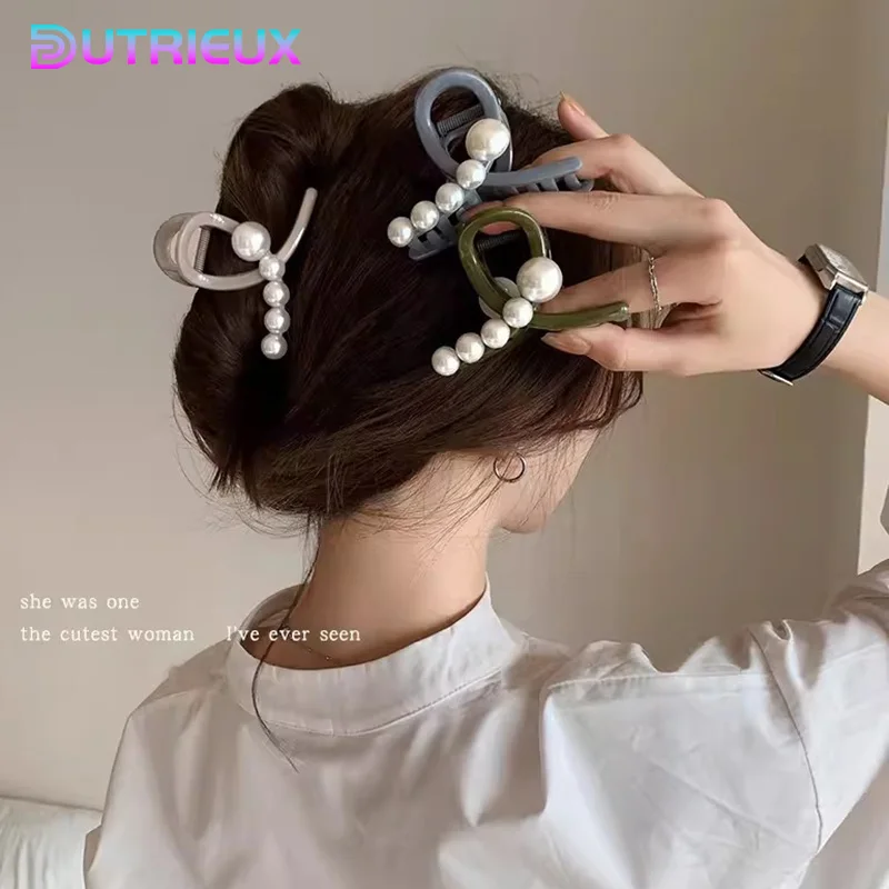 

8cm Pearl Hair Clips For Women Hairpin Mini Claw Clip Hair Accessories Elegant Girls Headwear