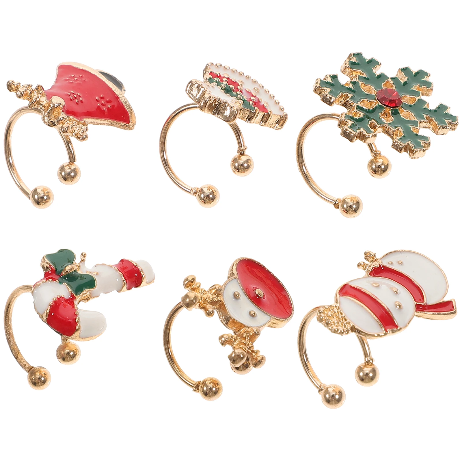 

6 Pcs Wreath Christmas Earrings Charms for Jewelry Decor Festive Decoration
