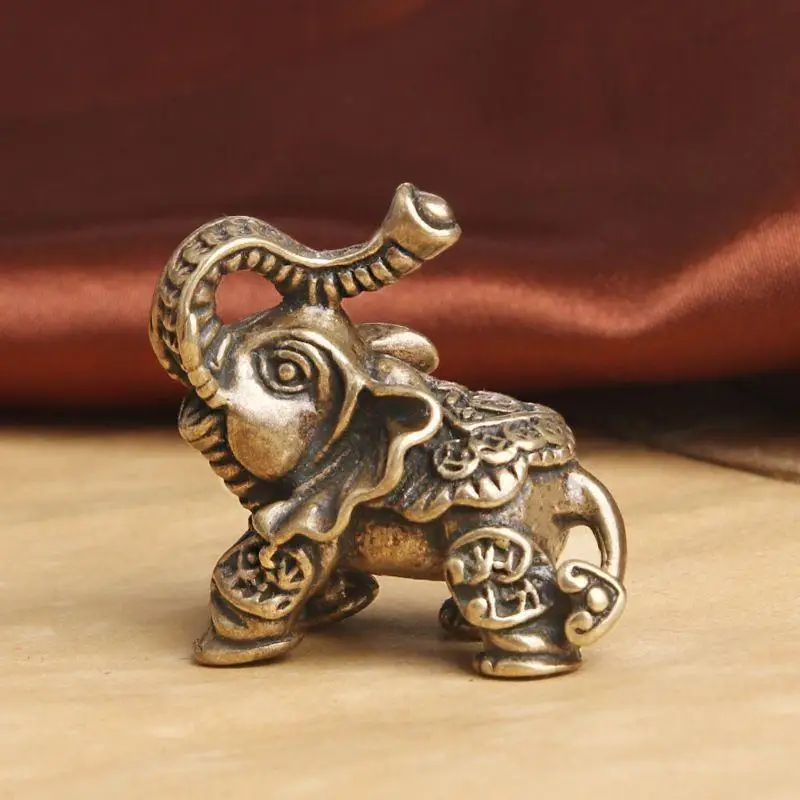 Antique Finish Alloy Mammoth Figurine Textured Rustic Decor for Home Office Desk Bookshelf Decorative Collection Gift