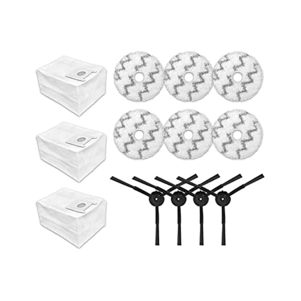 Bantalan kain pel sikat samping pengganti kantung debu cocok untuk Aksesori penyedot debu Robot EVA SDJ06RM