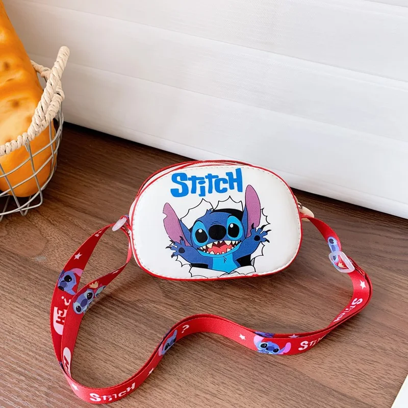 

Мини-сумка через плечо Disney Stitch для мальчиков и девочек, водонепроницаемый милый модный кошелек из искусственной кожи с героями мультфильмов, кошелек для монет
