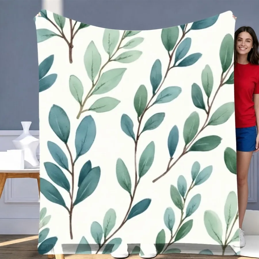 Sweet Botanical Wildflower Throw Blanket Mixed Daisy Meadow Print Soft Warm All Season Blanket for Sofa Couch Bed Indoor Scene