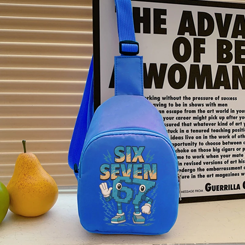 

Kids Lightweight Single Shoulder Crossbody Bag Funny Italian Brainrot Meme 6 7 Mini Bag Six Seven Memes Children's Chest Bag