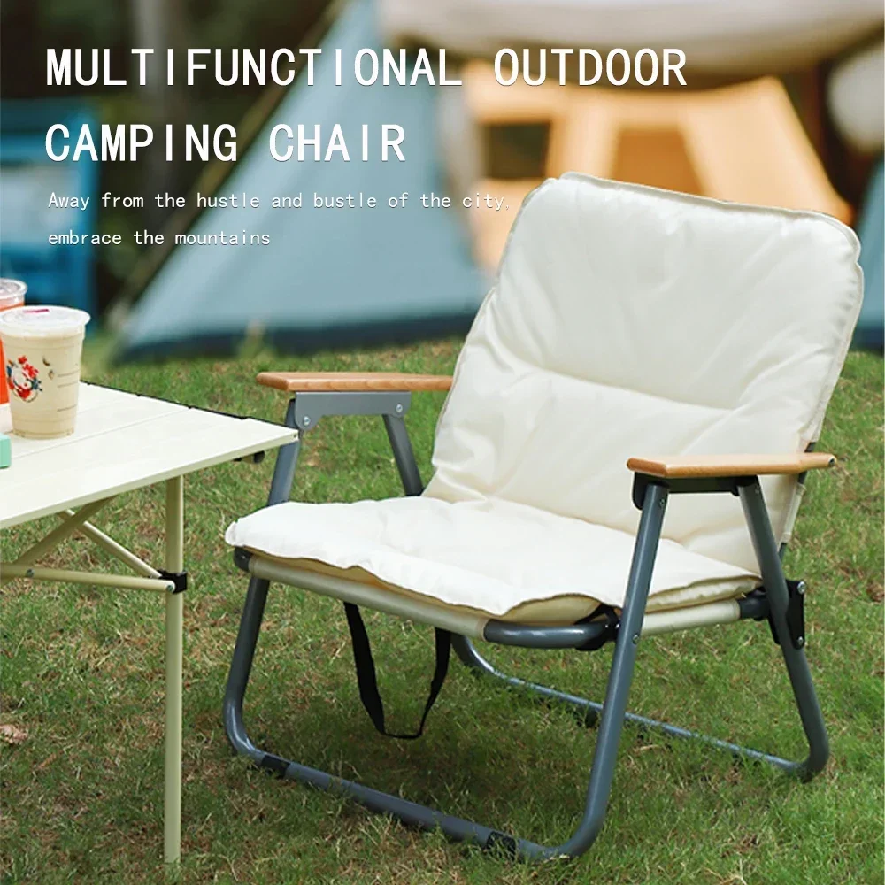 

Outdoor Leisure Double Camping Chair Portable Beach Chair 2 Person Backrest Recliner Foldable Chair