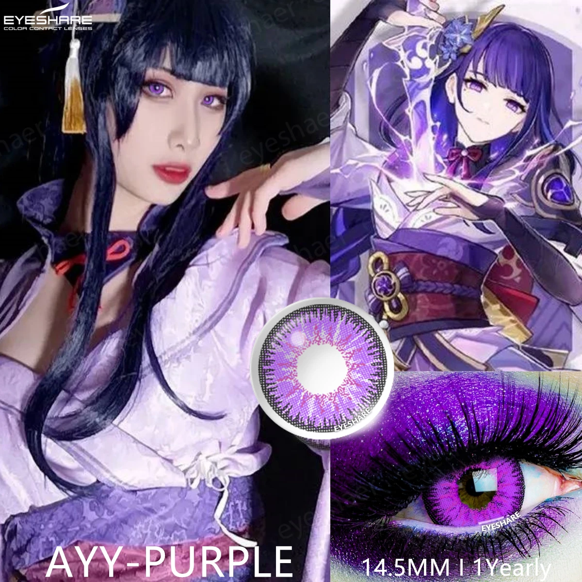 EYESHARE 1 Pair Colored Contact Lenses for Eyes Anime Lenses Beautiful Pupil Scarly Cosplay Contact Lenses Halloween Crazy Lens