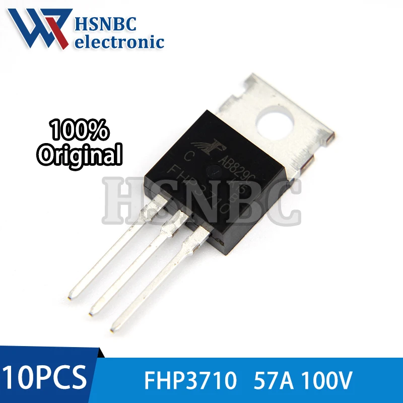 10PCS FHP3710 FHP3710C TO-220 57A 100V N-Channel Power MOSFET Transistor 100% New Original