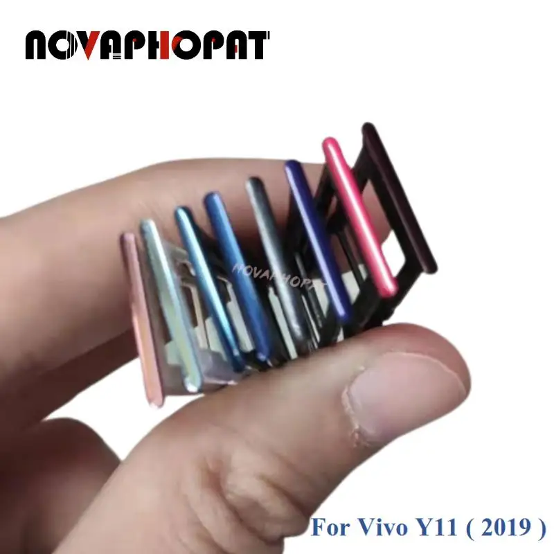 Novaphopat совершенно новый лоток для SIM-карты для Vivo Y11 2019 1906 Sim держатель Слот адаптер считыватель Pin