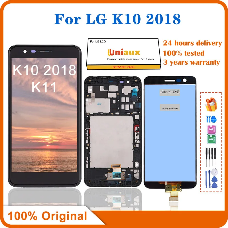 

Сенсорный ЖК-дисплей для LG K10 2018, дигитайзер в сборе, с рамкой