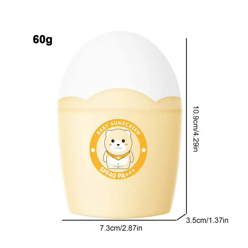 Protezione solare per neonati SPF40 protezione solare fisica per neonati 60g Travel Size UVA/UVB protezione solare lozione solare per bambini per il viso