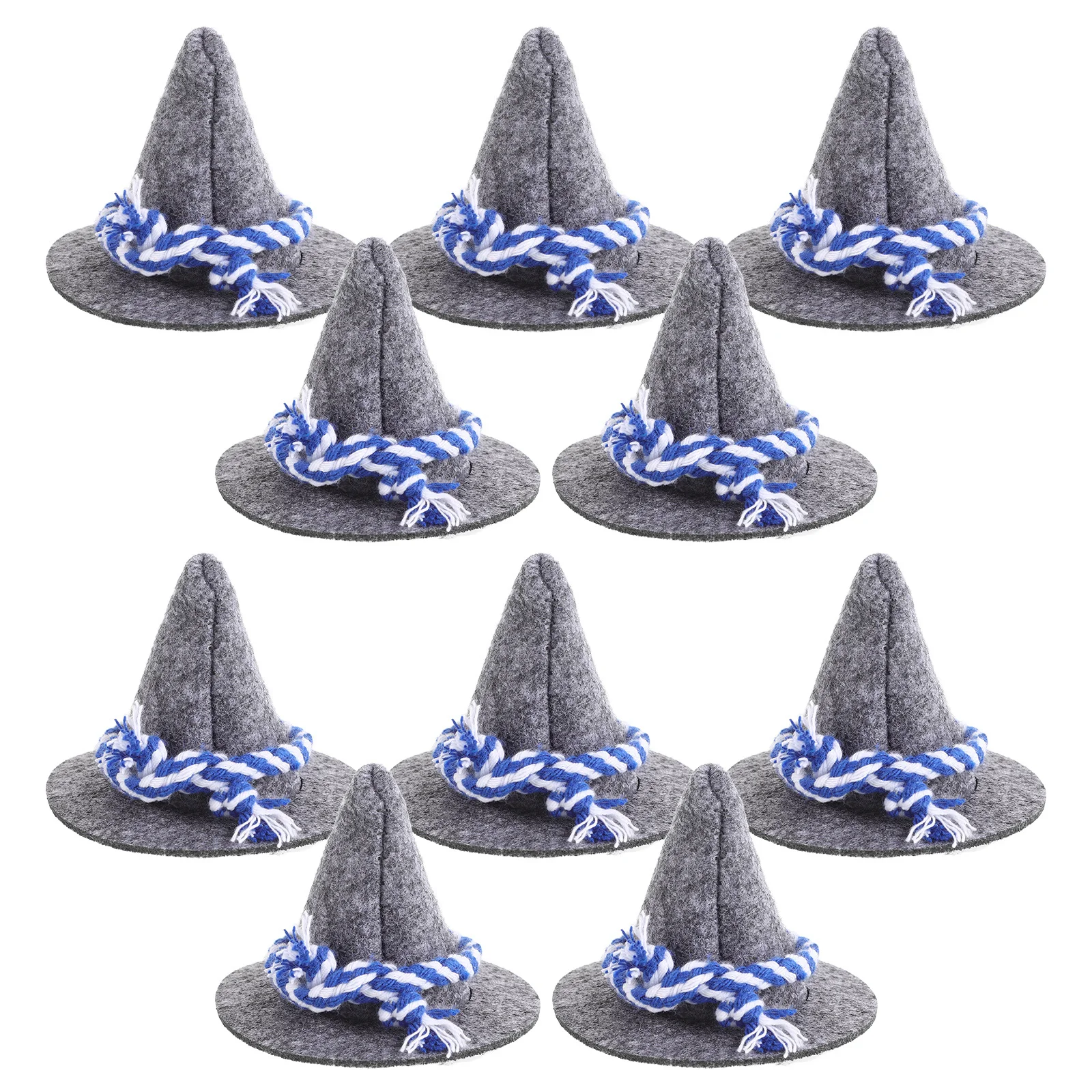 

20Pcs Mini Felt Witch Hats Handmade Soft Halloween Party Supplies Wine Bottle Decor Candy Covers Miniature Caps