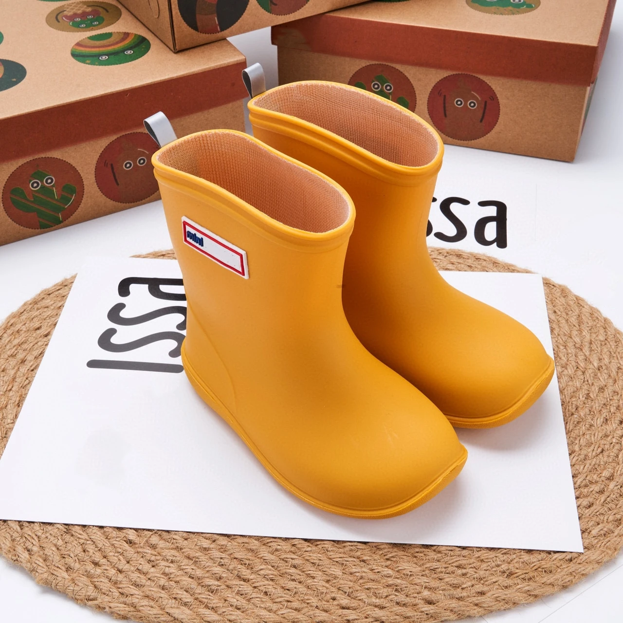 Botas infantis de chuva cor doce, sapatos de chuva para alunos do ensino fundamental, botas de gelatina antiderrapantes para meninos e meninas, moda