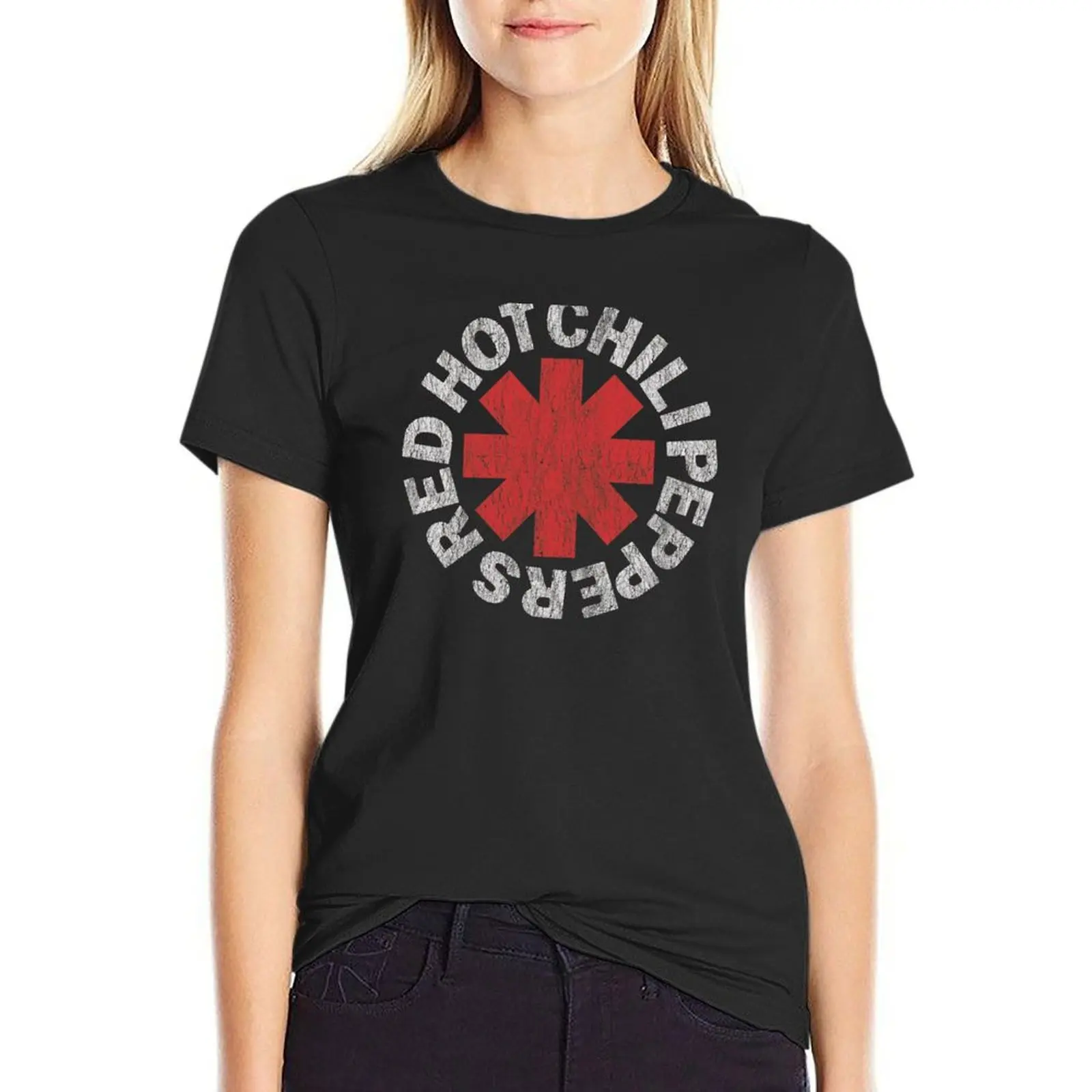 

Vintage music-Red T-Shirt summer clothes animal print sports fans plus size tops t-shirts for Women cotton