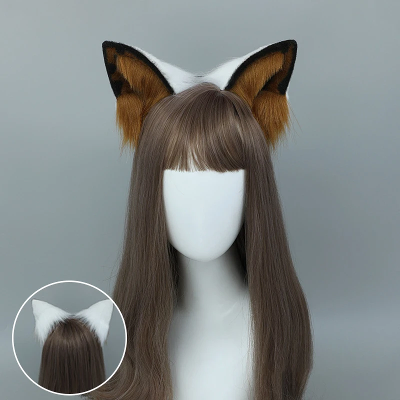 Shepherd Dog Anime Ears Headwear Beast Tail Set Wolf Ear Cat Fox Ears Kawaii Headband Halloween Props Party Dress Up Accessories