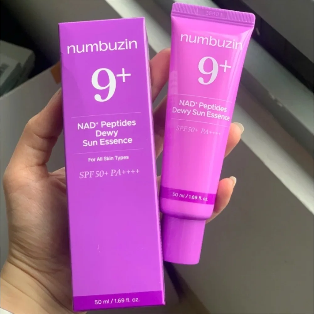 Korean Numbuzin No.9 NAD+ Peptide Dewy Sun Essence SPF50+ PA++++ Professional High Protection Summer Seaside Vacation Sunscreen