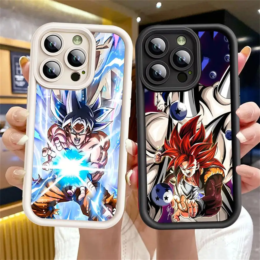 Custodia per iPhone 17 Air XS Max XR 15 16 14 Plus 13 12 11 Pro Max 16e Soft Shell Goku D-Dragon Balls