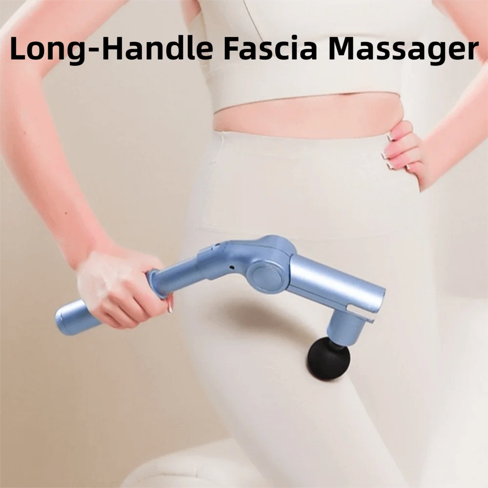 

Adjustable Long-Handle Fascia Massager 5 Modes Deep Massage Handheld Back Massage Device 4 Massage Heads for 7.4V1200mAh
