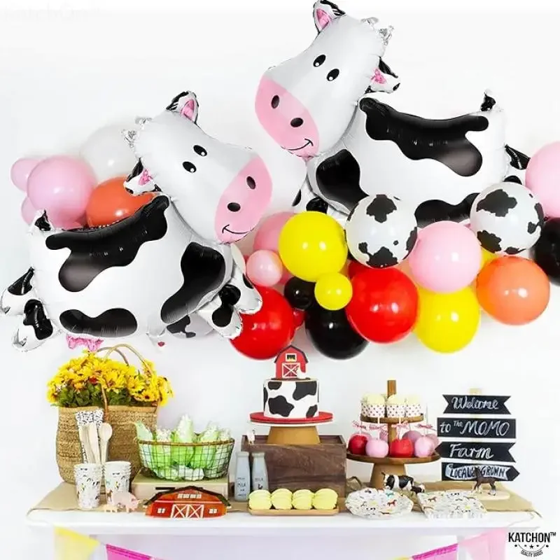 2 pçs balões de folha de vaca forma de vaca balão para tema de fazenda decoração de festa de aniversário chá de bebê fazenda tema animal fontes de festa