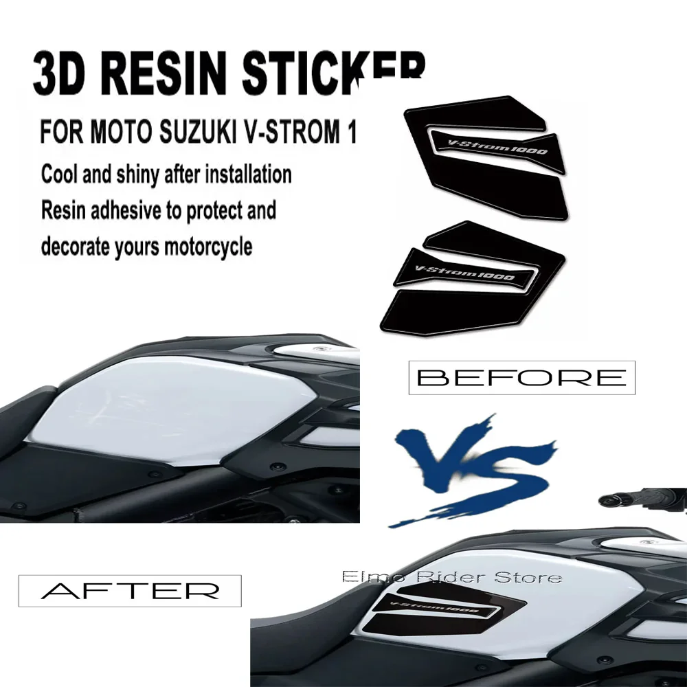 Motorcycle 3D Gel Epoxy Resin Protective Sticker For SUZUKI V-STROM 1000 Fuel Tank Pad Protection