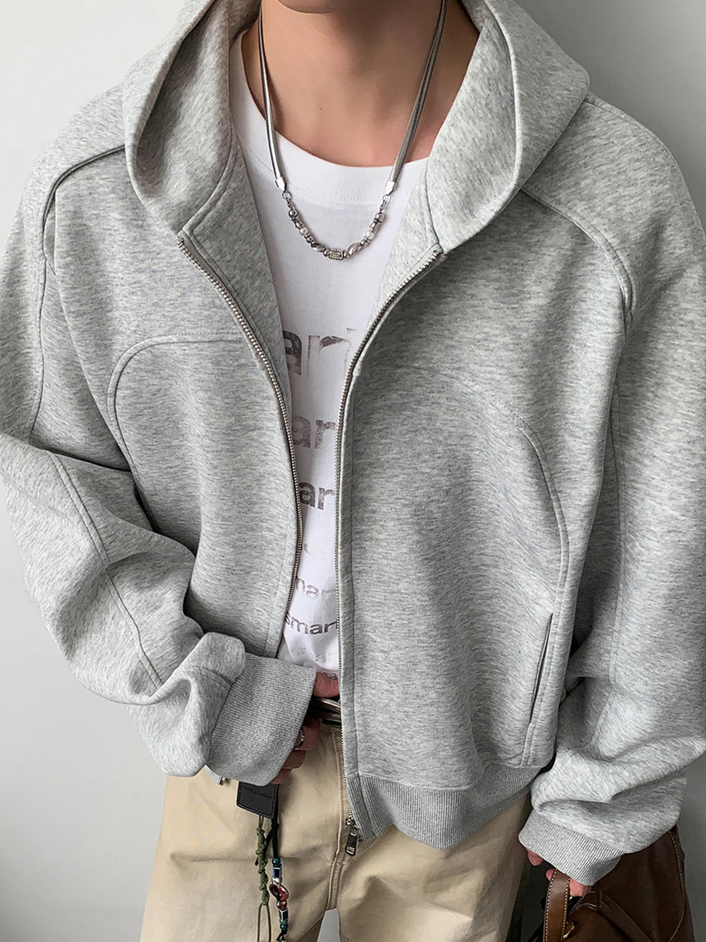 

Men's Loose Fit Hoodie Sweatirt Pure Cotton Deconstructed American Sle Heavyweight Open Cardigan Jaet Comfortable Long ...