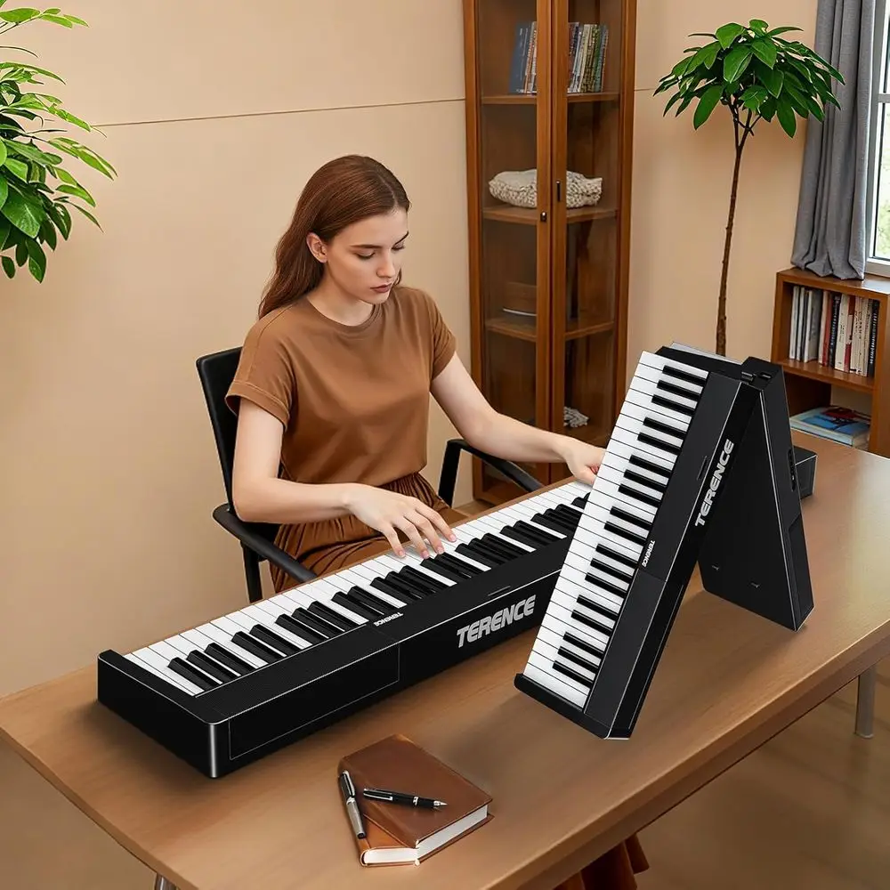 88-Key Semi-Weighted Bluetooth Portable Piano Keyboard with Sustain Pedal for Aspiring Musicians
