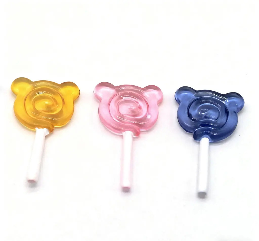 30 szt. Miniaturowe lizaki do domku dla lalek - Mikroakcesoria do zabawy z jedzeniem, kolorowe, małe cukierki w kształcie misia do dekoracji domku dla lalek