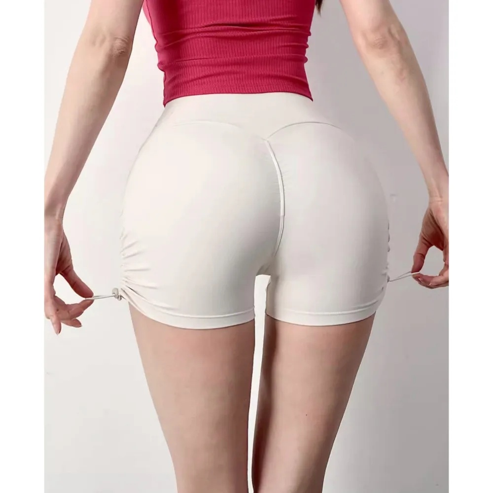 Women\'s Sports High Waist Yoga Shorts Hip lift Running Cycling Shorts Quick Dry Drawstring Fitness Gym Shorts Bottom Yoga Shorts