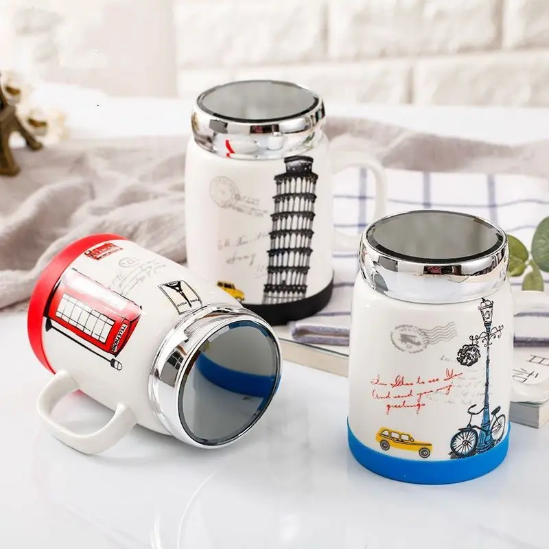 European Landmark Mug Gift Set with Spoon & Box | Large 500ml Travel-Inspired Coffee Cup