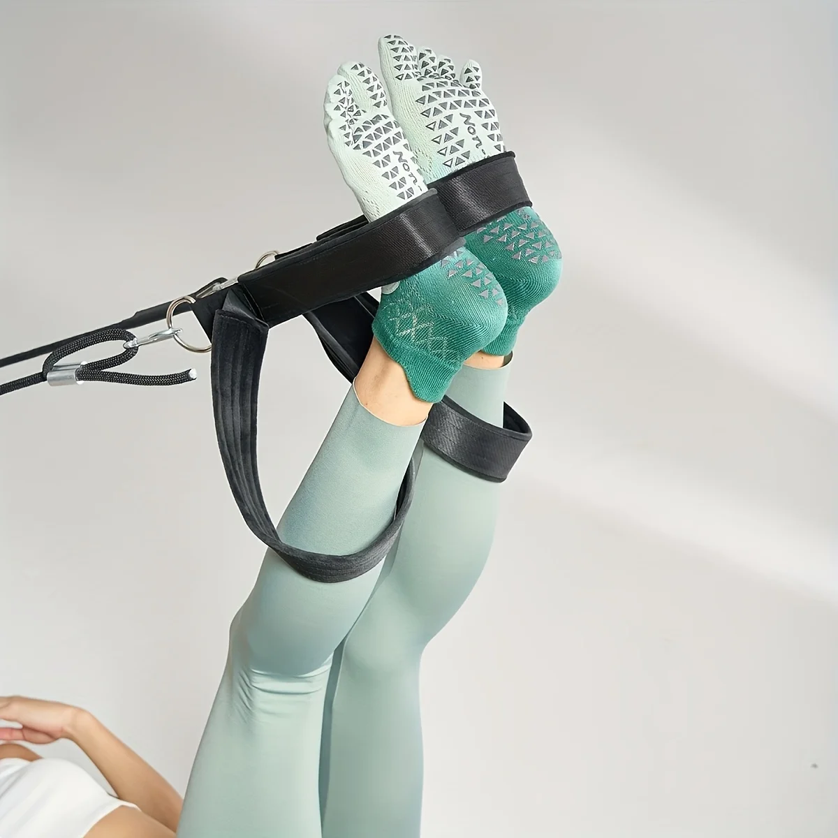 1 쌍 여성용 그라데이션 미끄럼 방지 요가 양말, 풀 핑거 디자인, 통기성 메쉬 필라테스, 댄스 양말