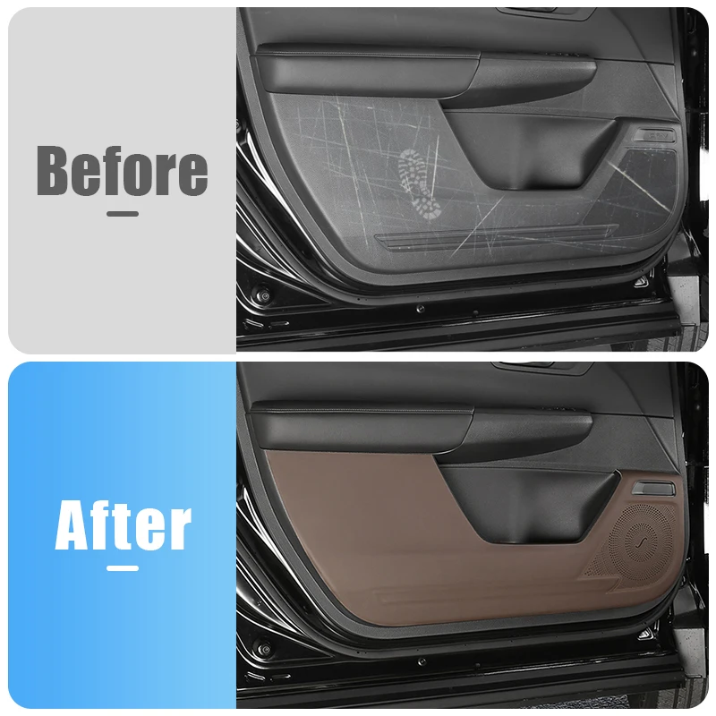 For Honda CR-V 6th Gen 2023 2024 2025 CRV Hybrid PU Leather Car Door Anti-kick Protection Cover Trim Stickers Accessories