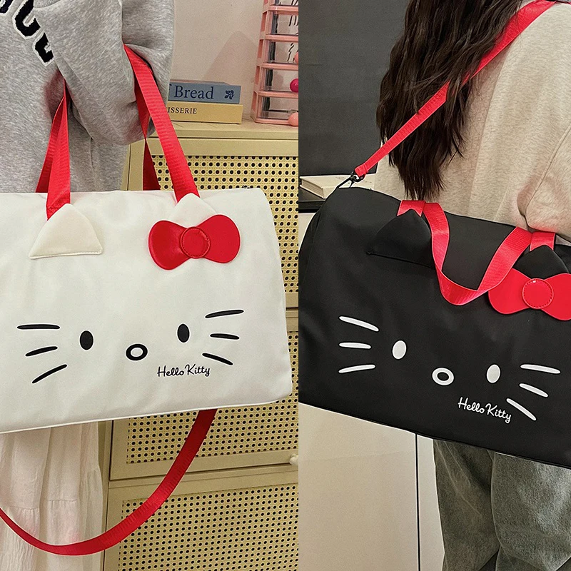 

Hellokittys Travel Bag Cartoon Cute One Shoulder Bow Anime Portable Crossbody Printing Kawaii Cartoon Bags for Woman