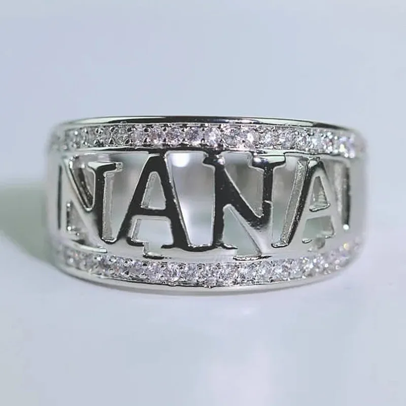 2024 New Hollowed Out Letter NANA Ring for Women, Fashionable, Personalized, Fashionable, Elegant, Mother's Day Gift Giving