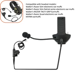 2023 New Tactical Headset Electronic Shooting Earmuff Adapter External Microphone Kit for Walker's Razor Electronic Earmuffs