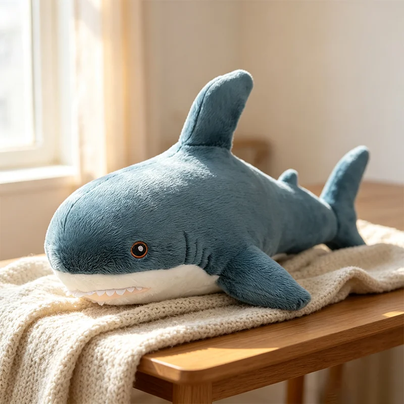 45/60CM Kawaii Simulated Sea Creature Big Shark Plush Toys Soft Stuffed Animal Shark Plushies Pillow Kid Birthday Accompany Gift