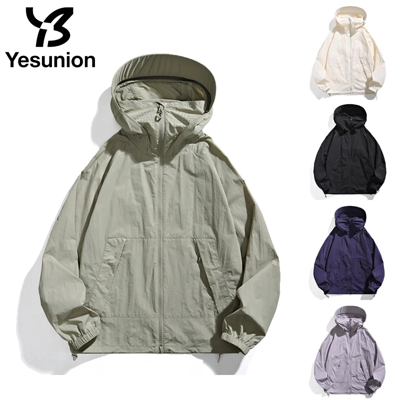 

YESUNION унисекс водонепроницаемая солнцезащитная одежда куртка с длинными рукавами быстросохнущее женское пальто для спорта на открытом воздухе кемпинг дождевик