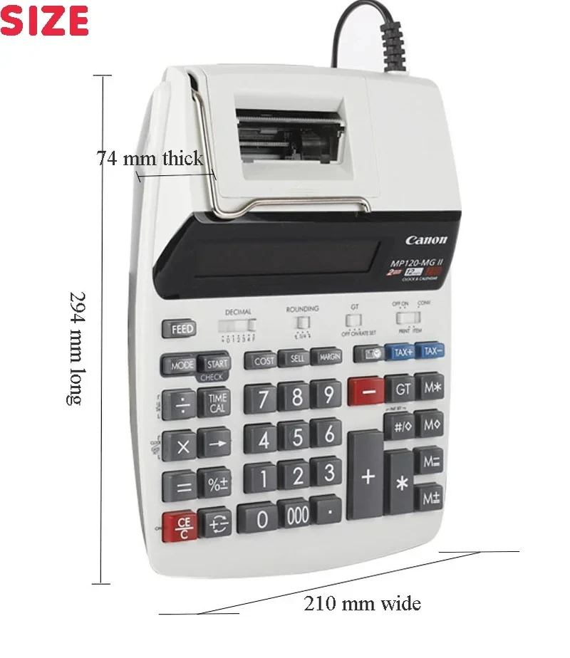 Rekenmachine Mp120-mgii Grote Desktop Plug-In Dual Color Print Computer 12 Cijfers Met Kleine Rol Test Rekenmachine