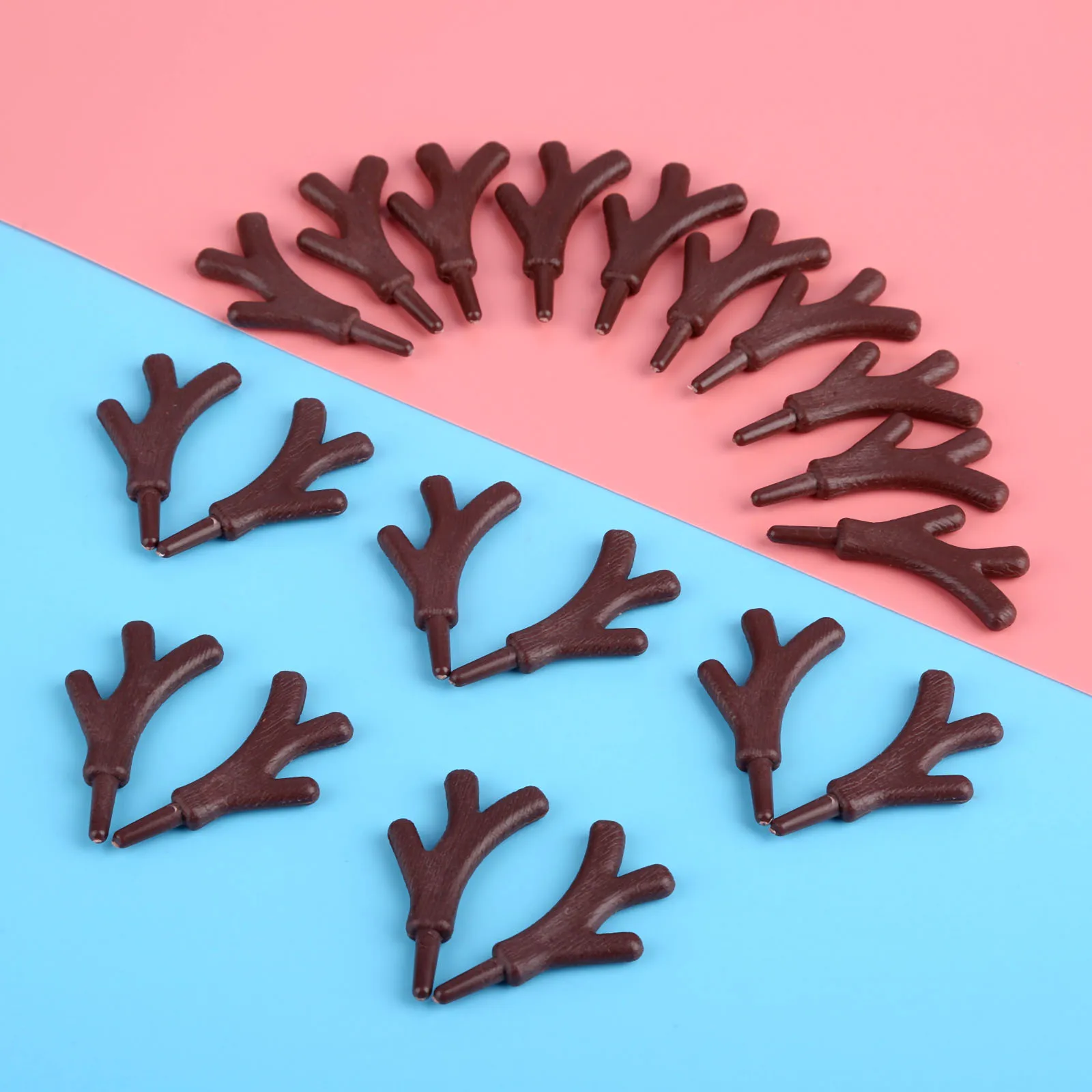 20 sztuk Mini plastikowe boże narodzenie Snowman ręcznie poroża gałęzie ozdoba DIY dekoracje świąteczne Craft sztuczne lalki słodkie małe poroża