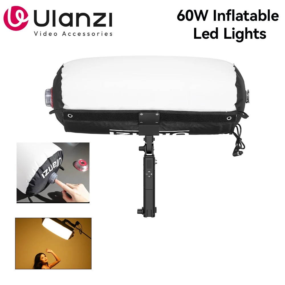 Ulanzi AL60 60W Inflatable Led Lights Handheld Foldable Bi-Color Lamp Photo Video Fill Light Indoor Studio Photography Lighting