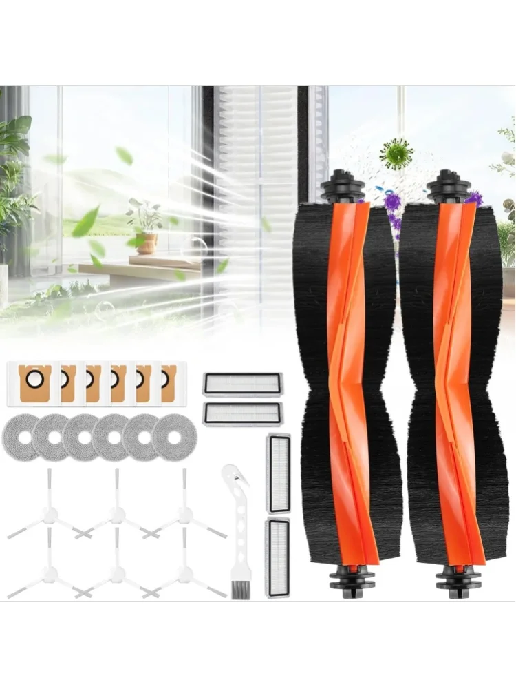 25-teiliges Roboterstaubsauger-Ersatzteilset passend für Xiaomi X20+ X10 Plus X20 Plus Dream L10s Ultra Gen 2 L10s Pro Ultra Reiniger Ersatzzubehör für Bodenreinigungsmaschinen
