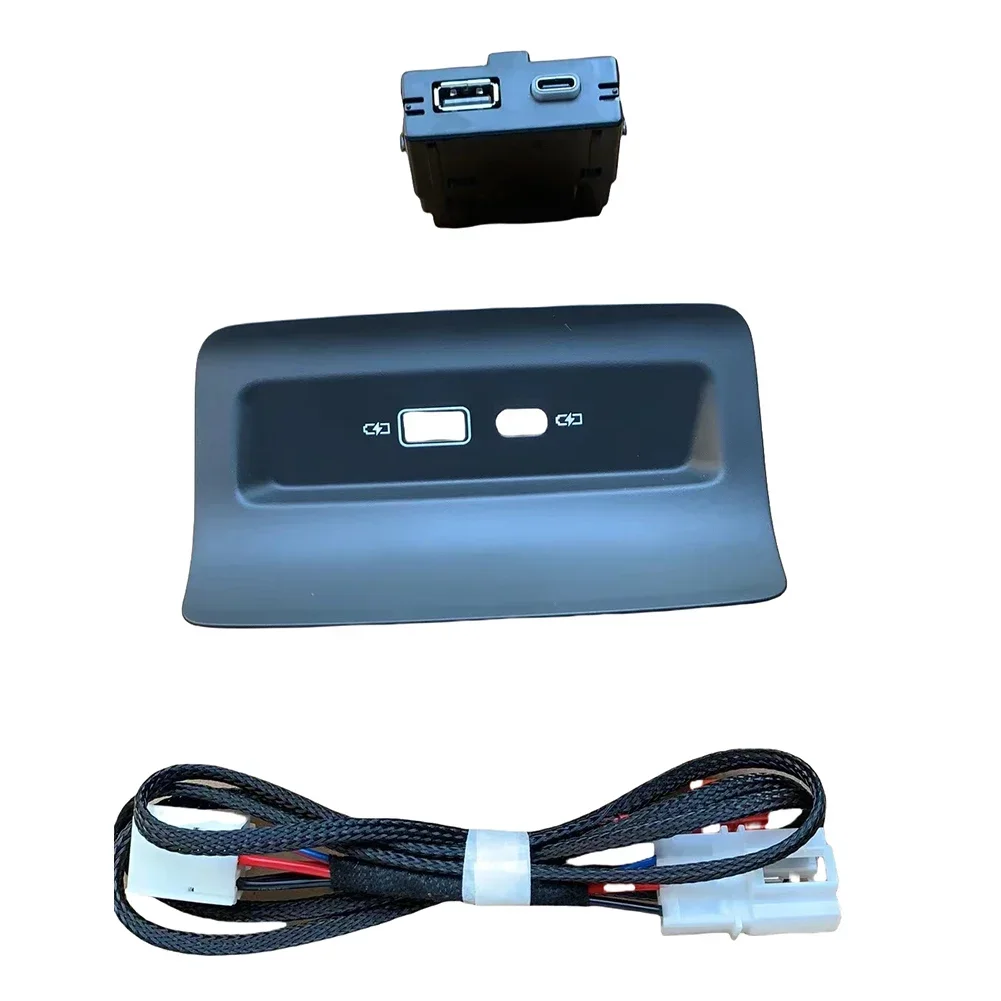 

ABS Metal Cover Type-C Protector Automotive Accessory Adapter Cable Included Black Panel Cover Non-deformation Feature