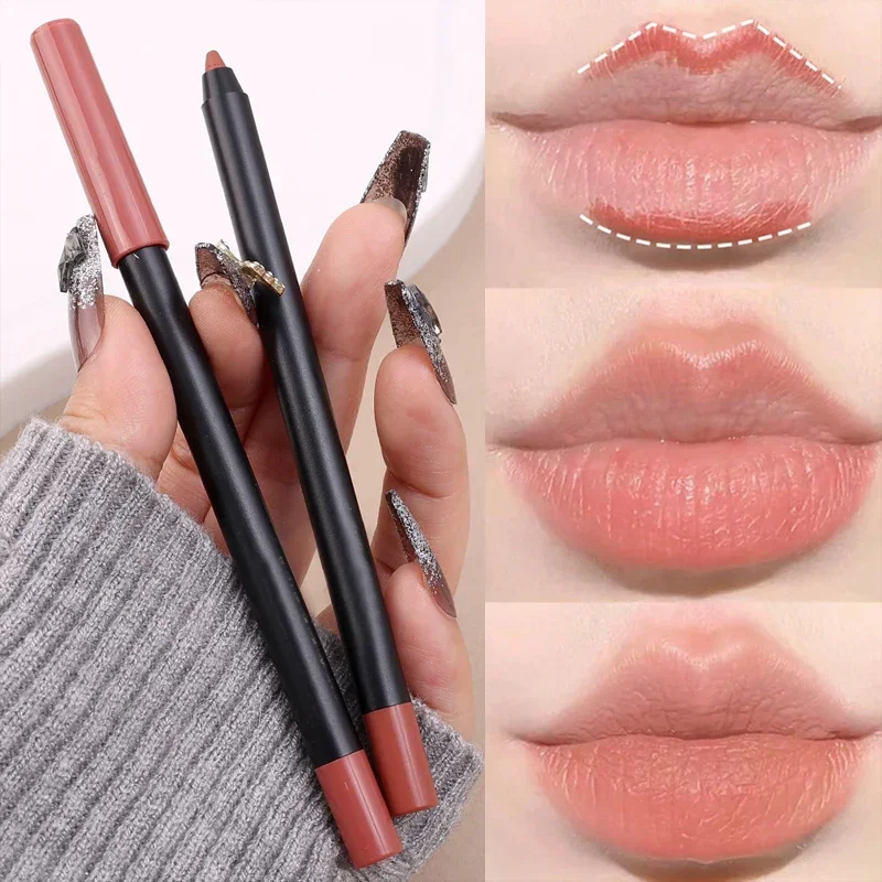 Matter nackter brauner Lipliner-Stift, langlebiger Antihaft-Cup-Lipliner, wasserfester Lippenstift-Stift, einfach zu tragende Lippen, Konturstift, Kosmetik